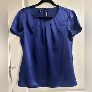Talbots Blue Silk Blouse